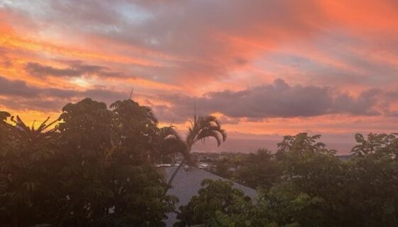 Deck sunset photo of Diamond Head National Monument in Honolulu with photo by Hawaii Concierge Couseling by Bruce Berger